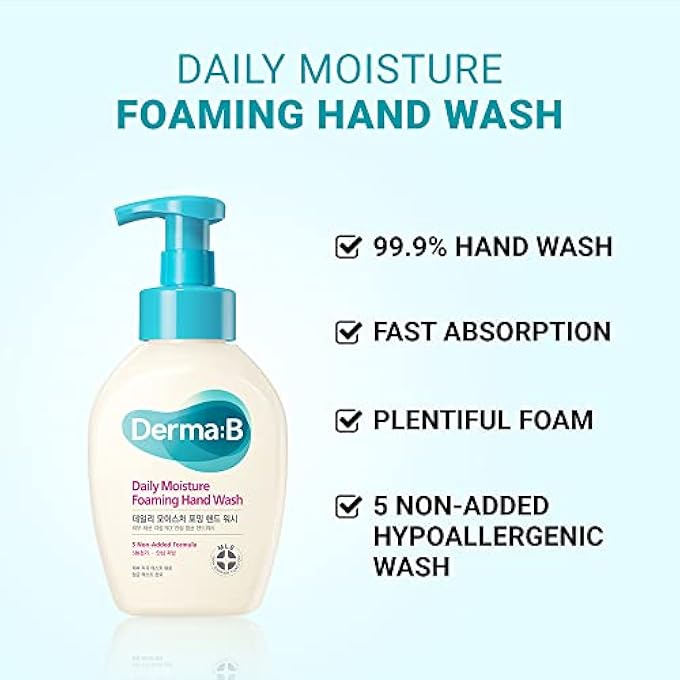 derma b DAILY MOISTURE FOAMING HAND WASH, MOISTURIZING FOAMING HAND SOAP, SCENTED HAND SOAP, PARABEN FREE, CERAMIDE, 16.9 FL. OZ., 500ML - Image 2